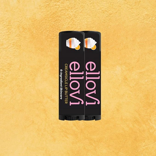 Natural Lip Butter Lip Balm - Creamsicle - Pure Enough to Eat - Made With Just 6 Vegan Ingredients - 100% Natural & Organic Moisturizing Lip Care for All Day Hydration (2-Pack)