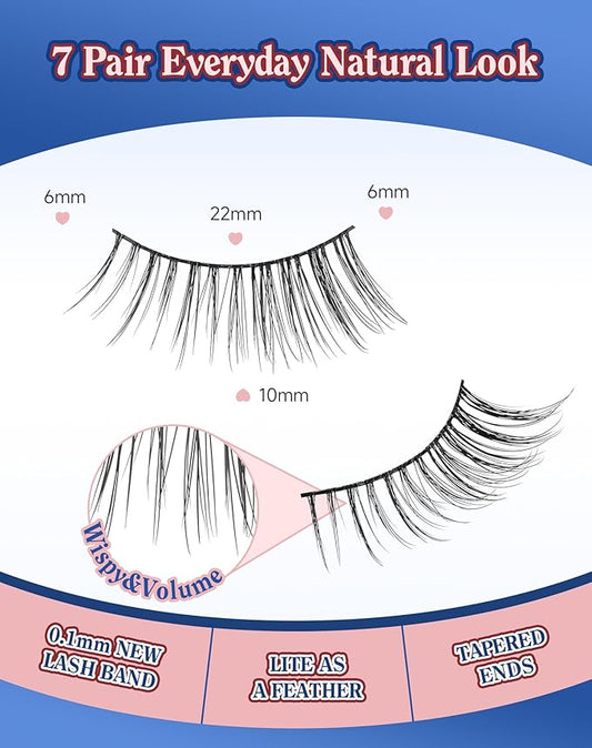 3/4 Lashes Half Natural Wispy Eyelashes Flared Corner Eyelashes False CatEye Lash Half Small Eyelash 7 Pairs D47