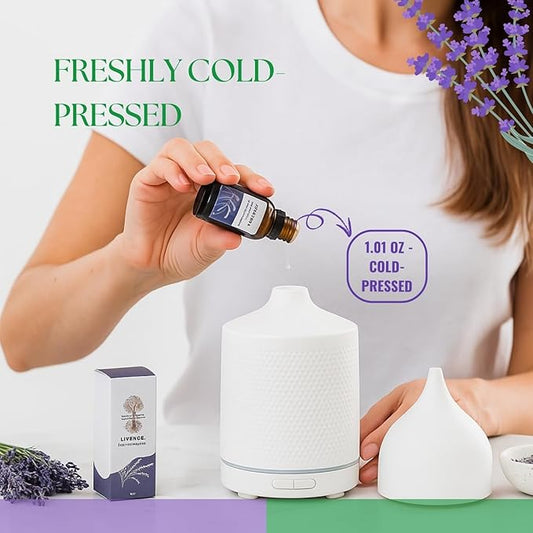 Roots & Above Pure Natural Lavender Essential Oil 1.01 oz/30ml for Diffuser, Skin, Hair, Self-Care, Soap & Candle Making Scent Fragrance