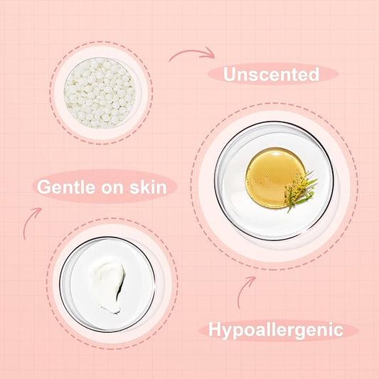 1lb Wax Beads for Hair Removal - Unscented Hard Wax Beads Refill for Professional Full Body Waxing - Ideal for Facial, Brazilian Bikini, Legs, and Underarms at Home for Women and Men (White)