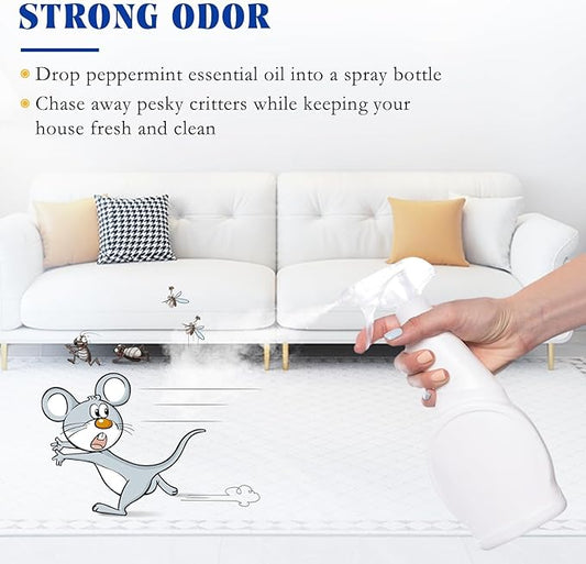 HIQILI 1 Fl Oz Peppermint Oil, for Homemade Spray, Diffuser, 100% Pure Natural 30ML