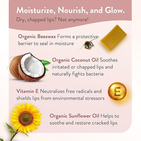 Moroccan Magic Organic Lip Balm Variety Pack Gift Set | Natural Argan and Essential Oils | Smooth | Non-Toxic Cruelty Free | 8 Pack