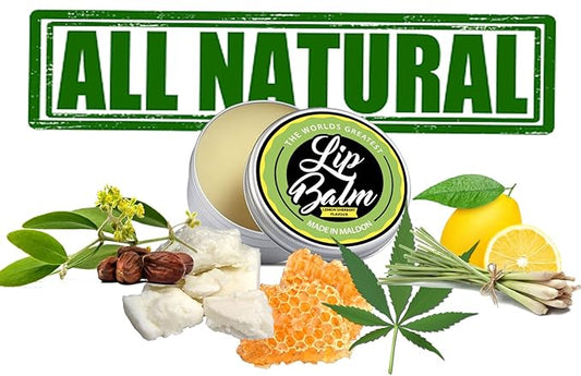 Lip Balm - Lemon Sherbet Flavoured Natural & Organic Lip Moisturizer Balm | Made with Shea Butter Beeswax Jojoba oil & Hemp Seed Oil, The Beard & the Wonderful Lip Balms for Dry & Cracked Lips | 15mL