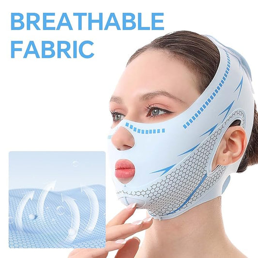 Line Lifting Mask Chin Strap for Sleeping, V Line Mask, Face Lift Prevent Sagging,Double Chin Reducer,Jawline Shaper,All-Around Coverage, Wrapping and Shaping More Comprehensively.