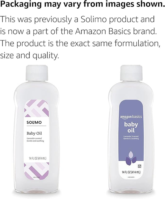 Amazon Basics Baby Oil, Lavender Scented, 14 Fluid Ounce, 1-Pack (Previously Solimo)
