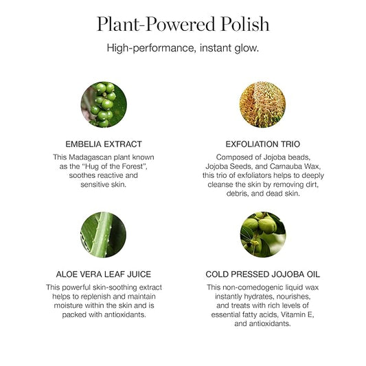 Ogee Botanical Brilliance Exfoliating Cleanser - High Performance Facial Cleanser and Face Exfoliator - Certified Organic - Made in USA