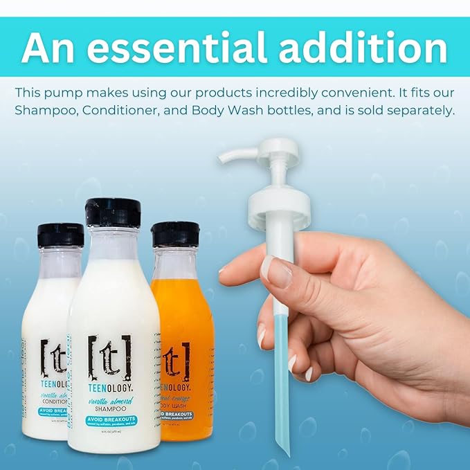 Teenology Shampoo for Teens - Avoid Forehead and Body Breakouts - No Sulfates or Parabens, Noncomedogenic, Natural Botanical Extracts, 16 oz. (Blueberry Pomegranate Cucumber)