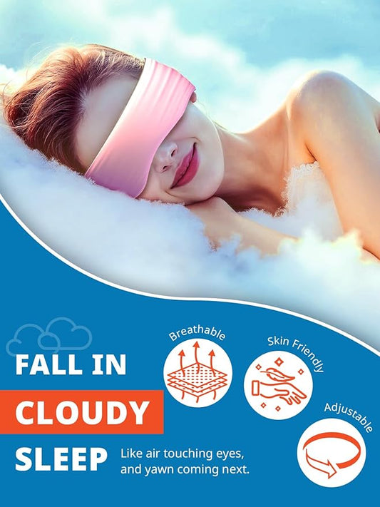 Sleep Mask, Eye Mask for Sleeping, Upgrade Ultra-Soft Blackout Eye Cover for Women Men, Wider Adjustable Strap for Side Sleeper, Travel, Nap, Yoga, Relief Eye, Blue