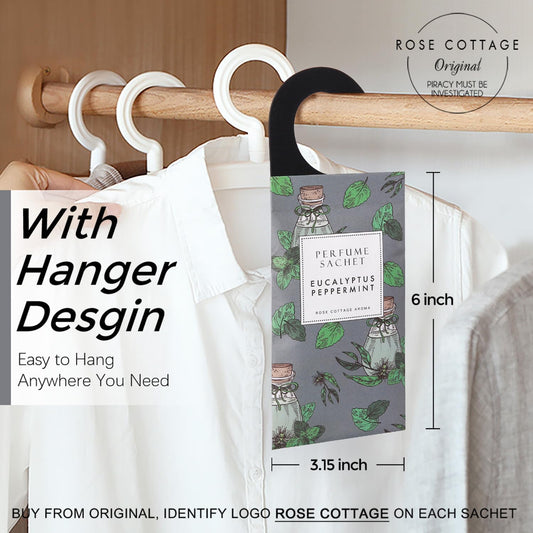 Large 12 Packs Eucalyptus Peppermint Hanging Closet Air Freshener Scented Sachets Long Lasting Smell Goods