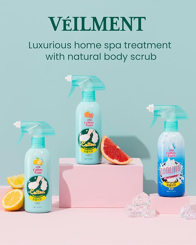 Cotton Foot - Foot Shampoo Soap (Menthol Cooling, 13fl oz*2, Pack of 2) - Refreshing Cleanse Spray, Deodorizing Foot Care Wash. Foaming Wash, Easy to Use