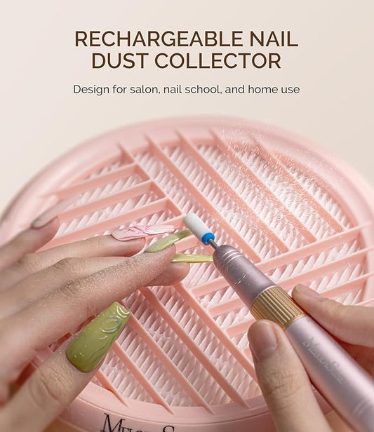 MelodySusie Cordless Nail Dust Collector,Compact Vacuum Fan Rechargeable Dust Collector with Reusable Filter,SProR Powerful Dust Suction Machine for Acrylic Gel Polish Manicure Pedicure at Salon&Home