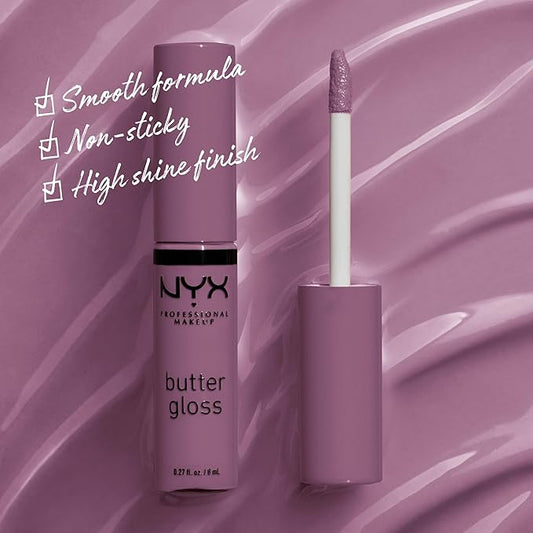 NYX PROFESSIONAL MAKEUP Butter Gloss, Non-Sticky Lip Gloss - Marshmallow (Muted Lilac)