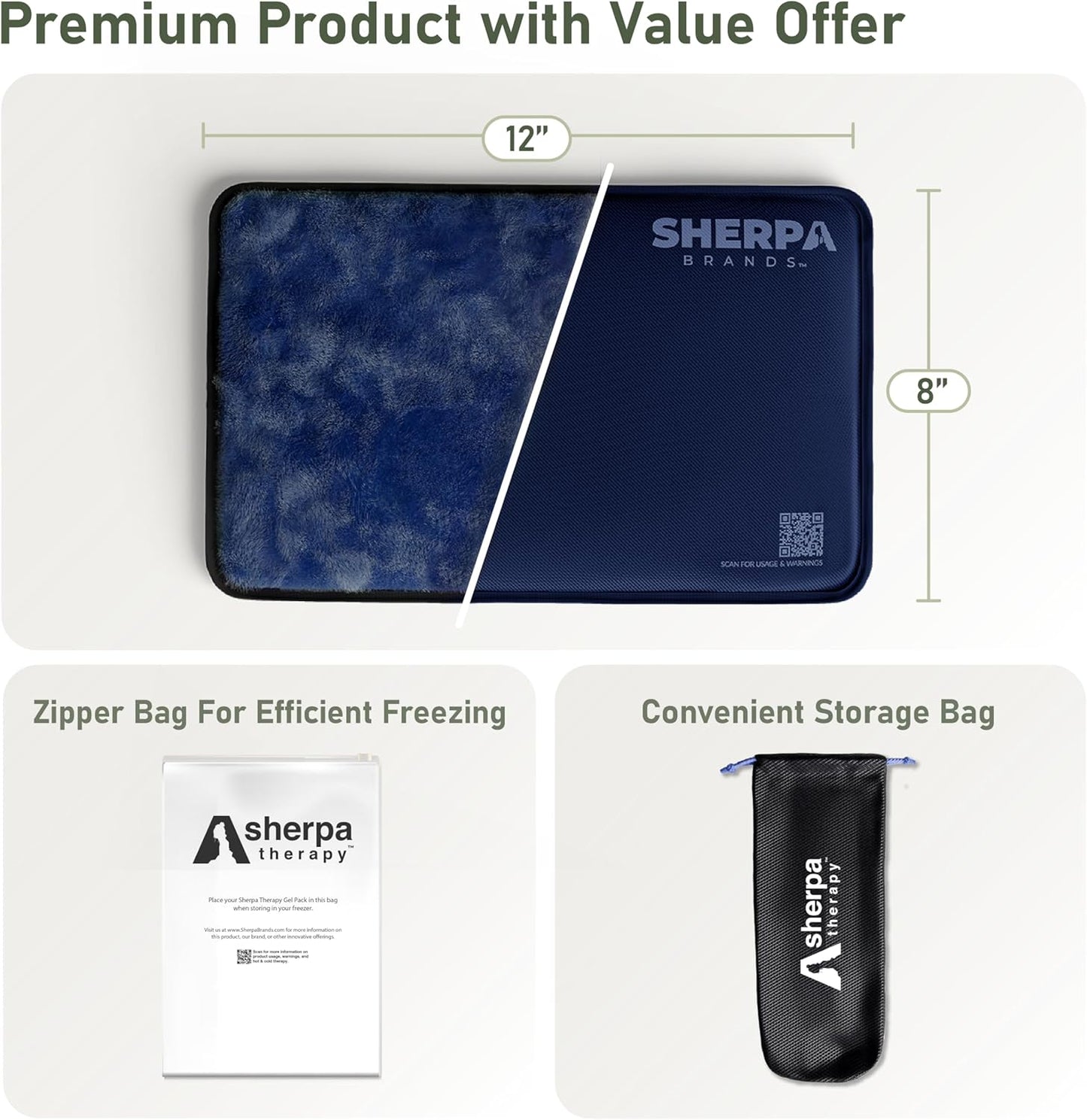 Medium Flexible Gel Ice Packs Reusable - Hot and Cold Soft Ice Packs for Injuries Reusable for Ankle, Arm, Foot, Leg, Back Pain Relief - 8" x 12" - 2PK - Blue