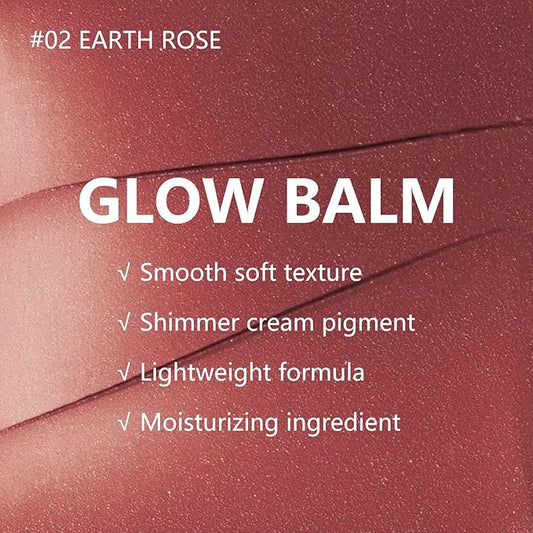 KYDA Miracle Glow Balm, Glow Tinted Blush Balm, Multiuse Face Balm for Cheek Lips Eyes, Hydrating Cream Blush, Blendable Lightweight, Shimmer Blusher, Earth Rose, 1.76 oz
