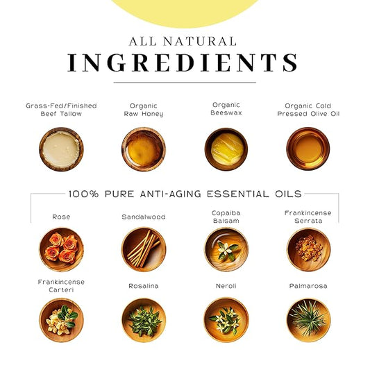 Vanman's Tallow and Honey Balm (2 Pack) - Tallow Face Moisturizer with Pure Grass-Fed/Finished Beef Tallow for Skin and Essential Oils, Organic Raw Honey and Beeswax, Cold Pressed Olive Oil - 2.5 oz