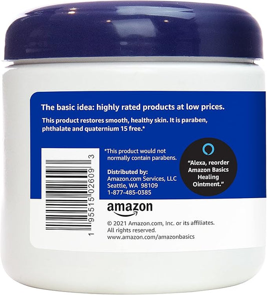 Amazon Basics Healing Ointment and Skin Protectant for Dry & Cracked Skin, Fragrance Free, 14 Ounce, Pack of 1