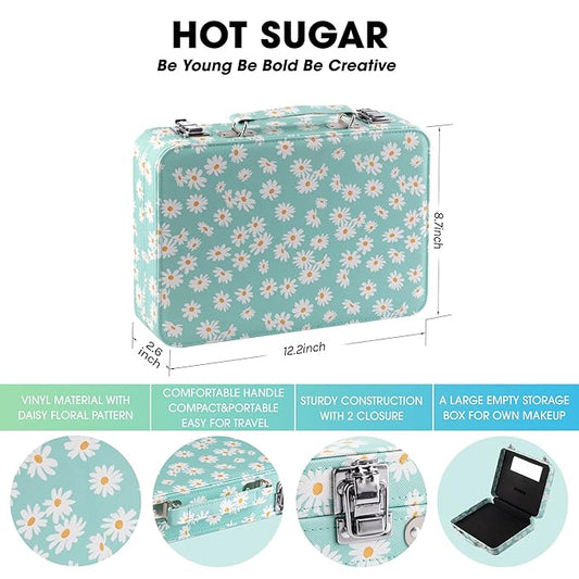 Hot Sugar Makeup Kit for Teenager Girls 10-12, All in One Beginner Makeup Kit for Women Full Kit, Teen makeup kit Cosmetic Gift Set on Birthday Christmas (MINT DAISY)