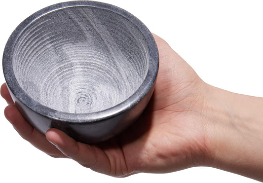 Beau Brummell The Original Marble Shaving Soap Bowl Handmade from 100% Natural Marble with Interior Grooves for Maximum Lather | Heat Retaining Stone Provides a Luxurious Hot Shave Experience