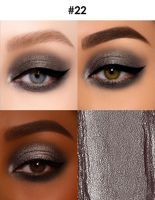 Erinde Shimmer Cream Eyeshadow Stick, Long Lasting Metallic Eye Shadow Sticks, Waterproof Creamy Glitter Eyeshadow Pencil, High Pigmented Blendable Neutral Eye Makeup, 22 Dark Taupe Shimmer