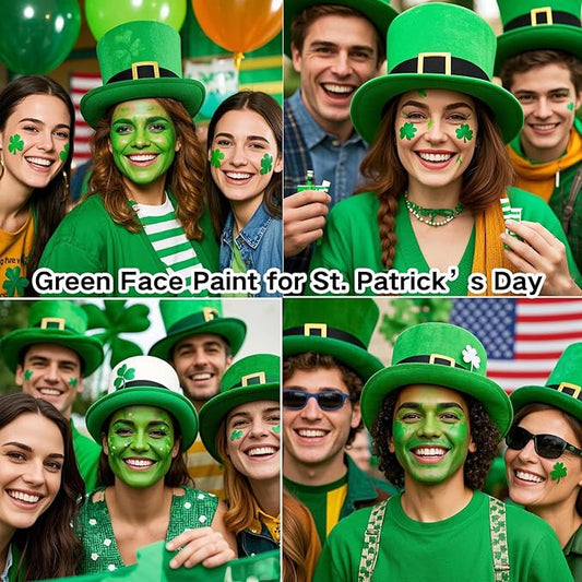 MEICOLY Lime Green Face Body Paint Stick,St Patricks Day Accessories,Light Green Face Paint,Hunting Camo Paint,Halloween SFX Cosplay Witch Makeup for Kids and Adults,Eye Black Stick