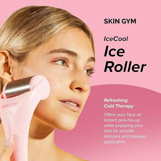 SKIN GYM IceCool Ice Roller, Stainless Steel Cryo Facial Tool for Puffiness and Redness Relief