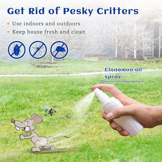 HIQILI 0.33 Fl Oz Cinnamon Essential Oil for Spary, Diffuser, Garden and Kitchen - 100% Pure Natural - Indoor and Outdoor, 10 ML