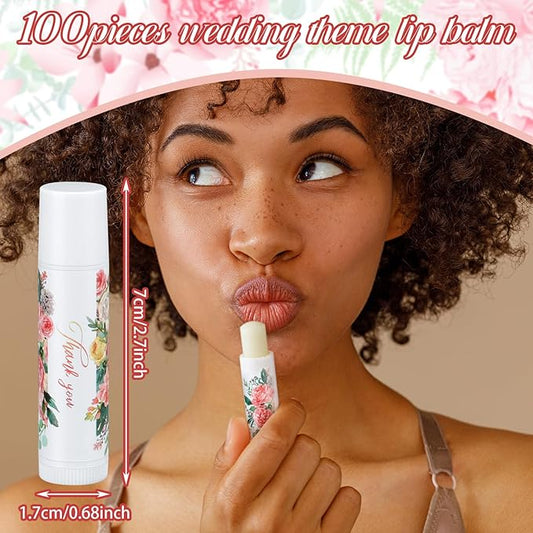 Dunzy 100 Pack Hello Fall Thanksgiving Party Gifts Bulk Lip Balms Favors Employee Appreciation Gifts Thank You Gifts Team Inspirational Gifts for Women Men Coworkers Satff Teachers(Flower)