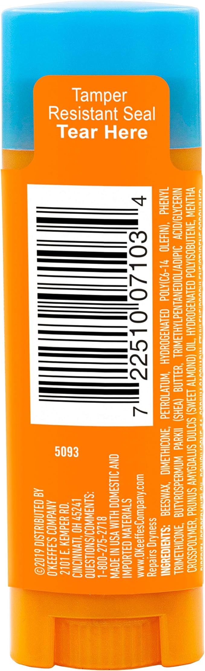 O'Keeffe's Cooling Relief Lip Repair Lip Balm for Dry, Cracked Lips, Stick, (Pack of 10)