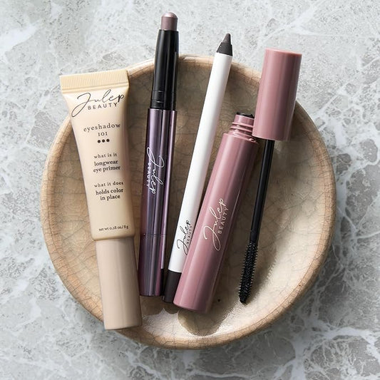 Julep Eyeshadow 101 Crème-to-Powder Waterproof Eyeshadow Stick Duo – Long-Lasting, Crease-Proof, Easy Apply with Built-in Smudger -Taupe Shimmer and Stone