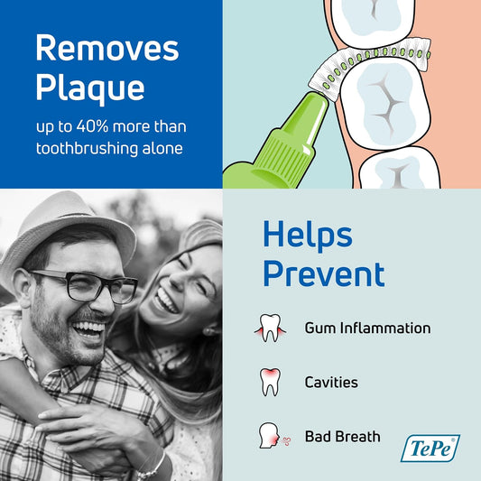 TePe Interdental Brush Extra Soft, Supersoft Dental Brush for Teeth Cleaning, Pack of 8, Multi Pack