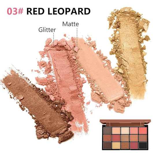 Boobeen 15 Colors Eyeshadow Palette, Highly Pigmented Matte and Shimmer Eye Shadow (with smudger), Soft Powder Eye Makeup Palette for Women and Girls, Create Flawless Glam Eye Looks