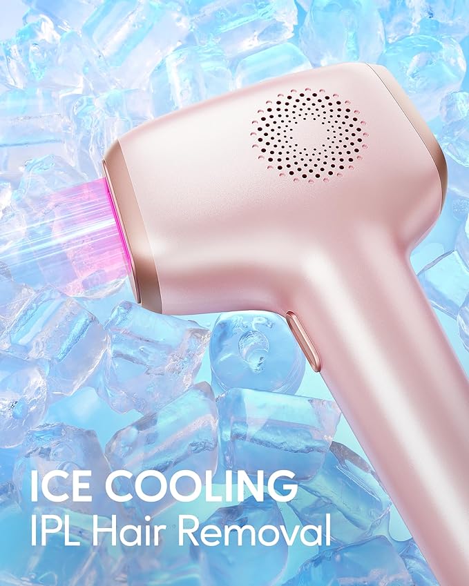 INNZA IPL Hair Removal with Ice Cooling Care Function for Women,Long-Lasting Results,999,999 Flashes Painless IPL Hair Remover, Hair Removal Device for Armpits Legs Arms Bikini Line