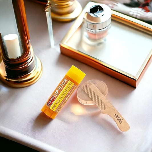 O'Keeffe'S Lip Repair Lip Repair with SPF35, 015 oz - Ultimate SPF Lip Balm for All-Day Moisture, with Moofin Wooden Comb - for Dry Cracked Lips, Lip Balm Hydrating Quick Absorption for Smooth Lips,