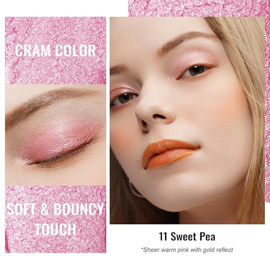 Oulac Pink Cream Eyeshadow also for Highlighter Large Capacity Highly Pigmented Eye Shadow Waterproof &Long Lasting with Moisturizing Formula 11