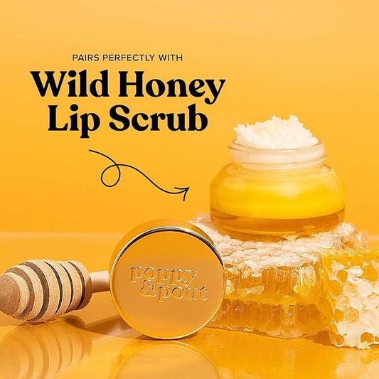 Poppy & Pout Wild Honey Jumbo Lip Balm | All Natural Lip Balms & Moisturizers | Hydrates with Beeswax, Vitamin E, Organic Coconut Oil | Cruelty-Free | Lip Balm in Recyclable Cardboard Tube