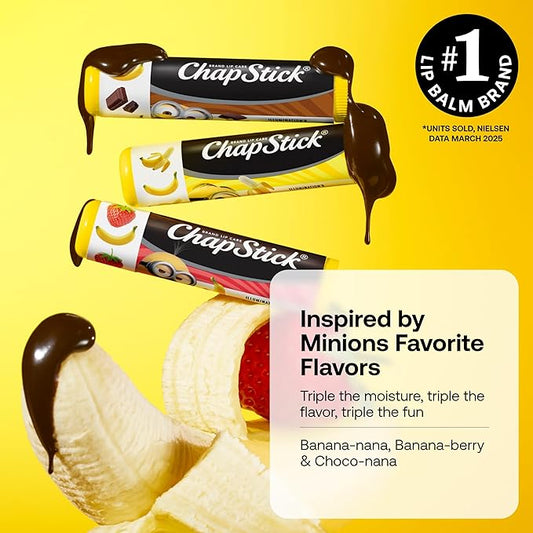 ChapStick Lip Balm, Minions Banana Variety Packs (12 Sticks), Party Favors for Kids, 0.15 Oz Ea