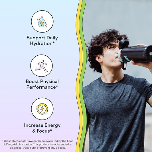 Feel Goods Hydration Hero, 1,000mg Electrolytes Powder, Sugar Free, Magnesium, Organic Aloe Vera, L Theanine, Vitamin C & B12, Keto, Vegan, Electrolyte Packets, Blue Raspberry, 15 Count