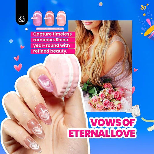 Beetles Cat Eye Gel Nail Polish Set-36 Colors Red Purple Brown Green Burgundy Magnetic Gel Nail Polish with Base Gel Glossy Matte Top Coat Magnet,Soak off UV Nail Gel DIY Nail Art Gift for Women