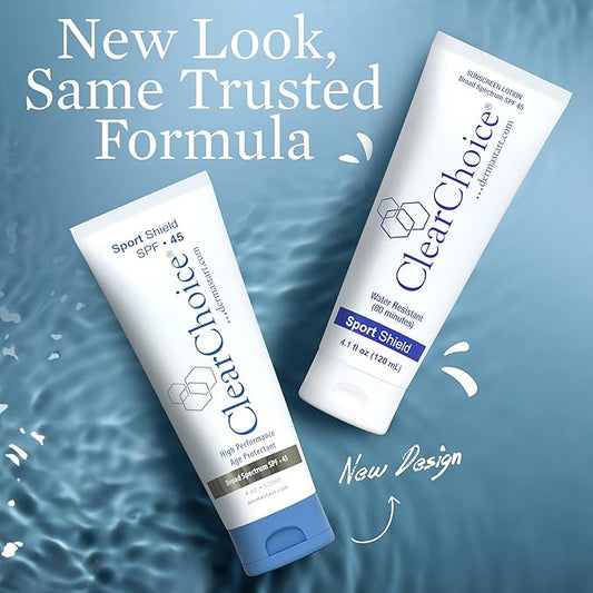 Clear Choice Sunscreen for Face SPF 45, Oil Free Sunblock & Light Moisturizer with Zinc Oxide, Reef-Safe, Broad Spectrum, Water-Resistant, No White Cast, Dermatologist Recommended, 4oz