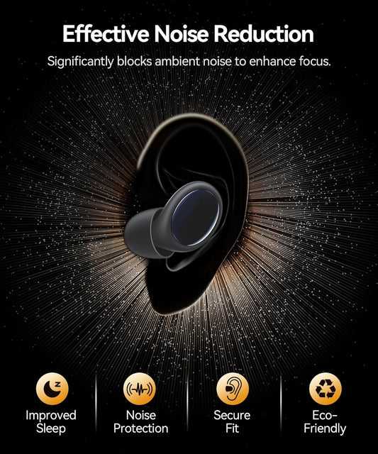 Ear Plugs for Sleeping 45dB Noise Cancelling Ear Plugs for Concerts & Noise Reduction, Earplugs for Sleep, Snoring Airplane Musician Calmer, Silicone Earplugs Reusable Concert Ear Plug +8Tip Oil Black