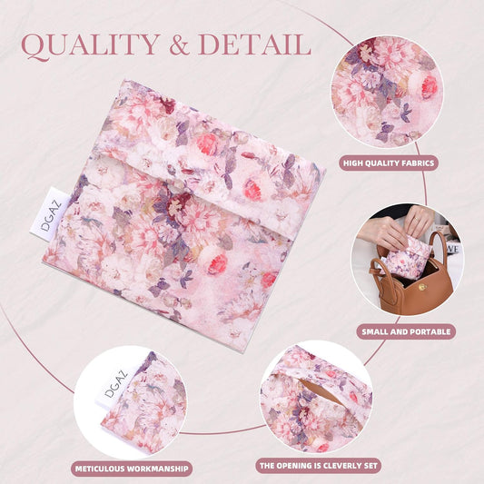 DGAZ Sanitary Napkin Storage Bag, Period Bag for Teen Aged Girls, Portable Period Bag for Panty Liners/Menstrual Cup/Small Tampons,Mini Makeup Bag for Purse(Kaleidoscope)