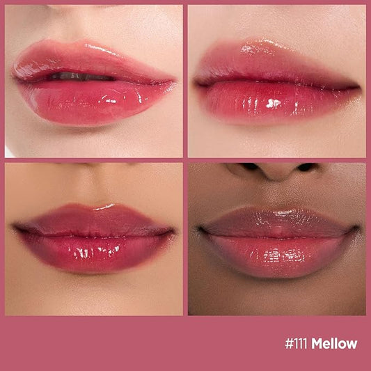 Laka Fruity Glam Tint, 4.5g/0.15 oz., Glowing Lip Stain with Wide Color Spectrum, Hydrating & Lightweight Texture, Long-Lasting Bold Stain, Non-Sticky, Vegan, K-Beauty (#111 Mellow)