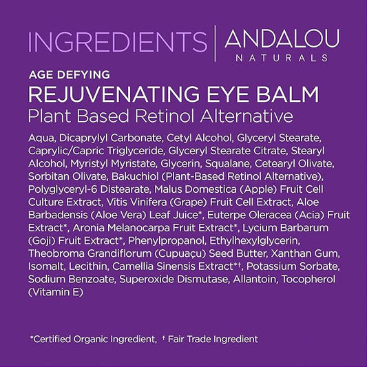 Andalou Naturals Age Defying Plant-Based Retinol Alternative Eye Balm, 0.45 OZ