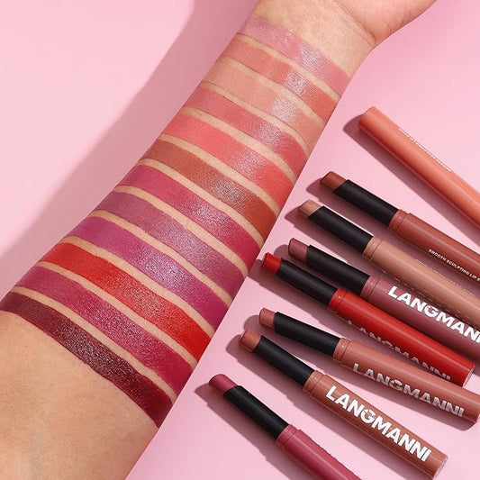 Jolilab 3Pcs Velvet Matte Lipstick Nude Matte Soft Dark Color Stick High Pigmented Long-Lasting Waterproof Lip Stick Lip Balm Beauty Cosmetics Gift for Girls and Women(04#+05#+06#