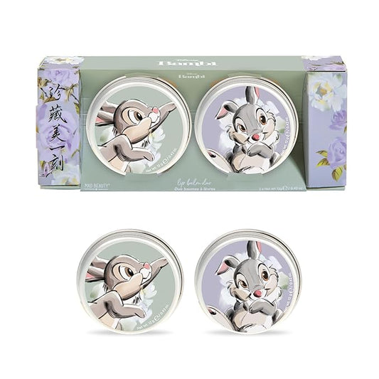 MAD BEAUTY Disney Beauty of Bambi Thumper Lip Balm Duo, Coconut & Vanilla Lip Balms, Hydrate, Soften, Moisturize, Scented, Fragranced