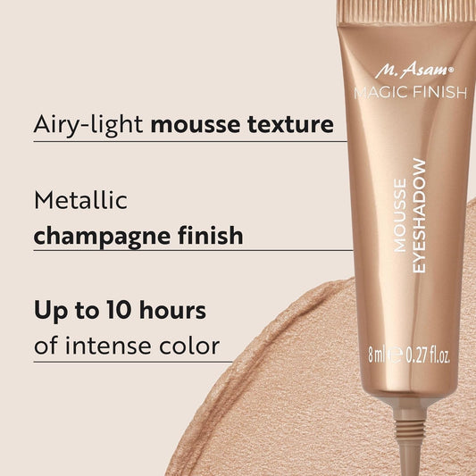 M. Asam MAGIC FINISH Mousse Eyeshadow Angel-Eyes - Eye shadow with champagne finish, intense color with 10 hours hold & no smudging, make-up with hyaluronic acid, caffeine & glycerin, 0.27 Fl Oz