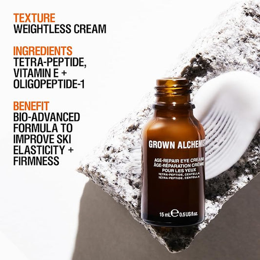 Grown Alchemist Age-Repair Eye Cream. Reduces Puffiness, Fine Lines & Wrinkles, 0.5 Ounce