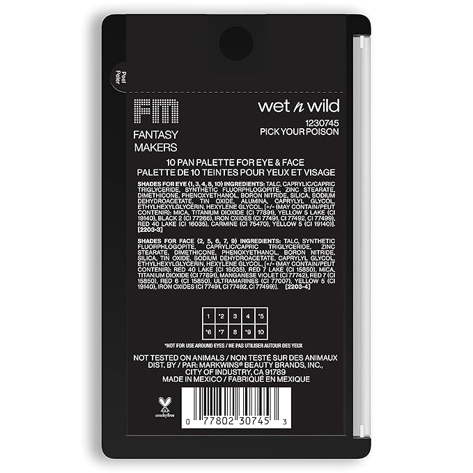 wet n wild Fantasy Makers Halloween 10 Pan Palette Pick Your Poison (Pack of 2)
