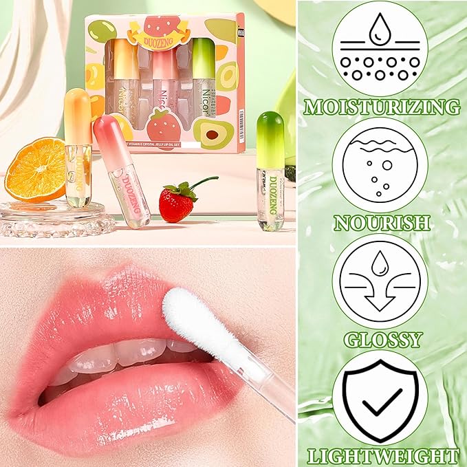 Lip Plumper Set,Lip Plumper Oil Gloss Moisturizing Lip Plumper Lip Care Serum,Hydrating Plump Gloss Reduce Fine Lines,Lip Plumper for Day & Night Use Set C(3Pcs)
