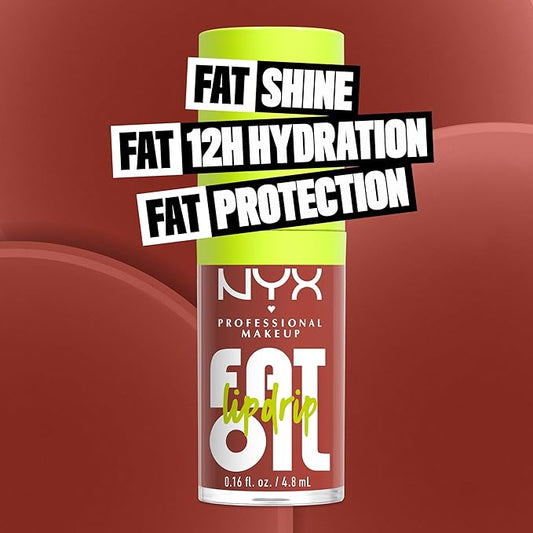 NYX PROFESSIONAL MAKEUP Fat Oil Lip Drip, Moisturizing, Shiny and Vegan Tinted Lip Gloss - Splash of Cream (Honey Nude)